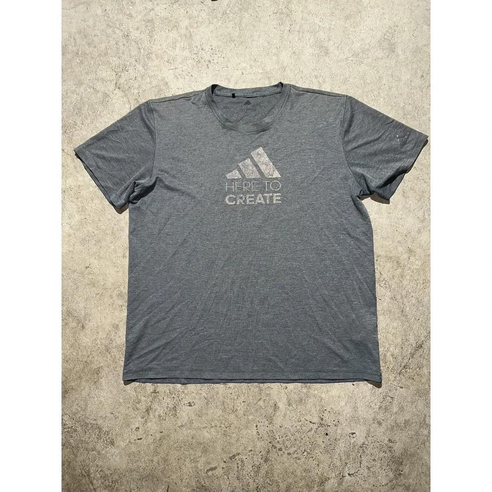 Adidas Men's Sz L T Tee Shirt Black Graphic Print Logo Here To Create